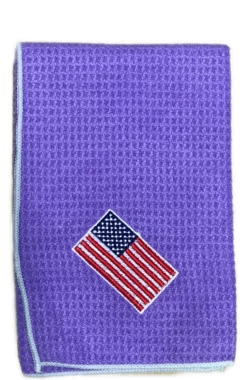 Joseph Elliott USA Embroidered Flag 18" X 18" Micro Fiber Towels -Golf Accessories Shop je3