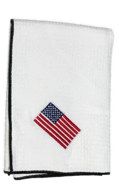 Joseph Elliott USA Embroidered Flag 18" X 18" Micro Fiber Towels -Golf Accessories Shop je6