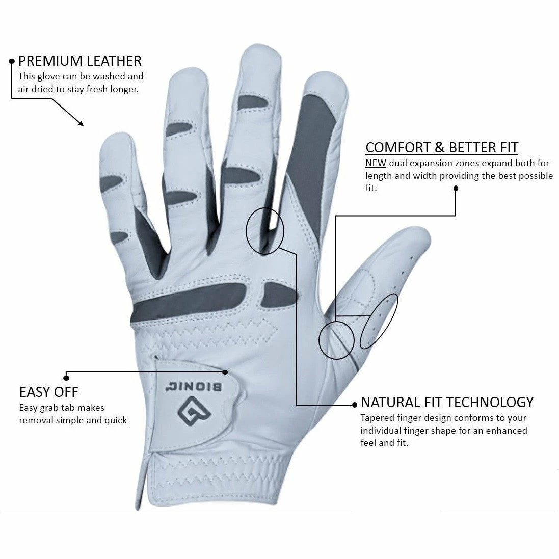 Bionic Men's PerformanceGrip Pro Golf Gloves 2 Bionic Men's PerformanceGrip Pro Golf Gloves - Image 2